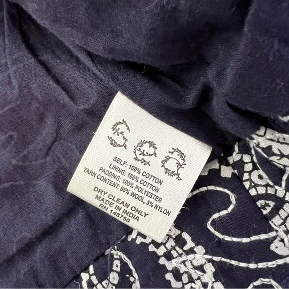 Sea NY Sz XS Theodora Cropped Quilted Embroidered Jacket Blue Paisley - Picture 7 of 9